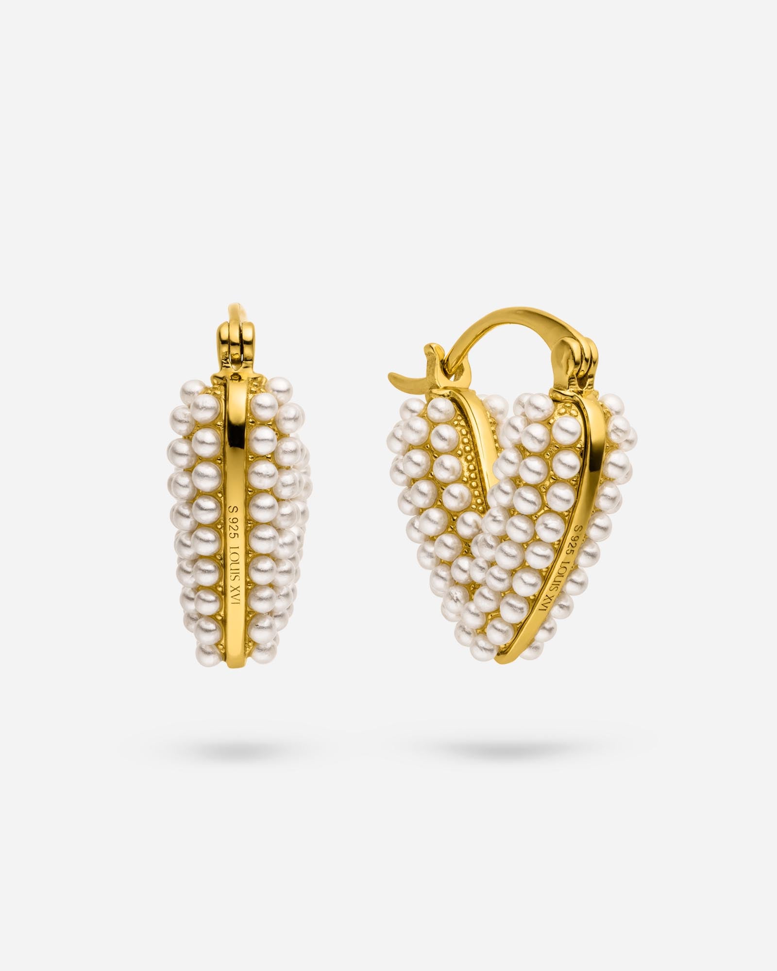 Серьги с жемчужинами в форме сердца - 8140000