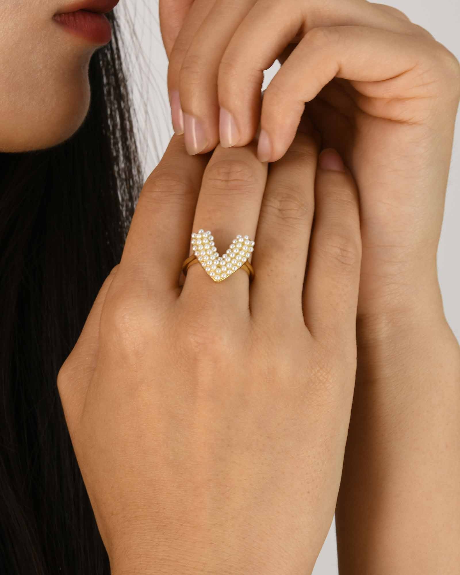 Кольца с жемчужинами в форме сердца - 8110000