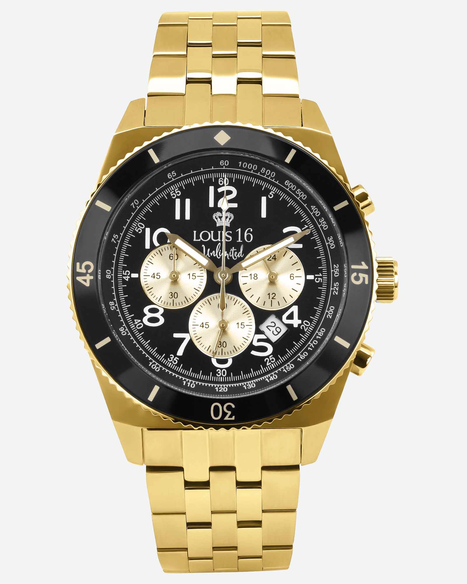 Destrier PVD Gold Chronograph – elegant style -