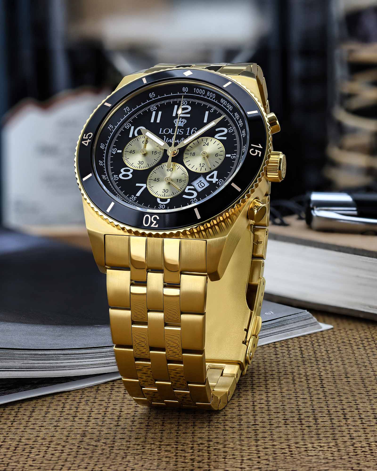 Destrier 3200 Chronograph Gold-LOUIS XVI
