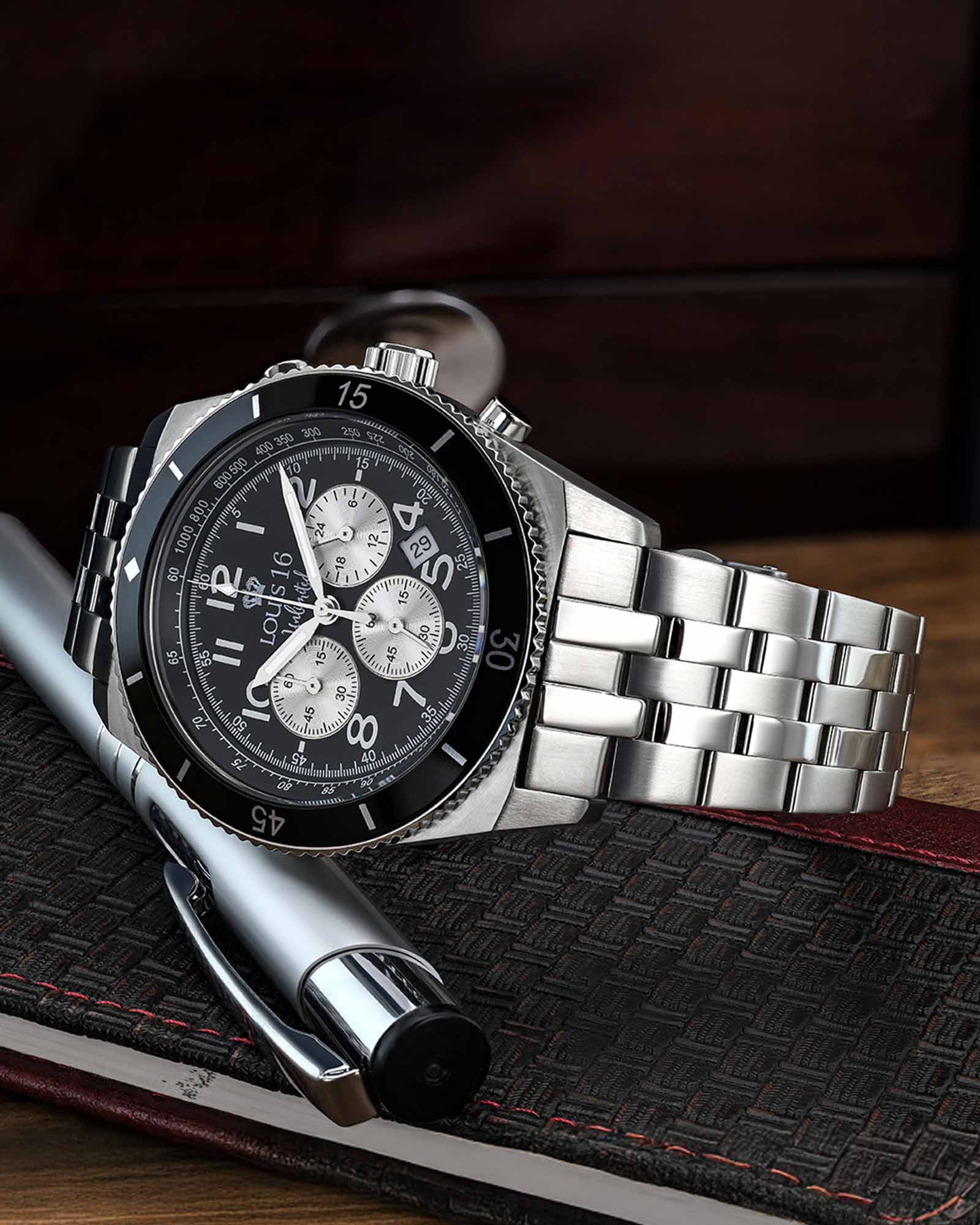 Destrier 3220 Chronograph Silber-LOUIS XVI