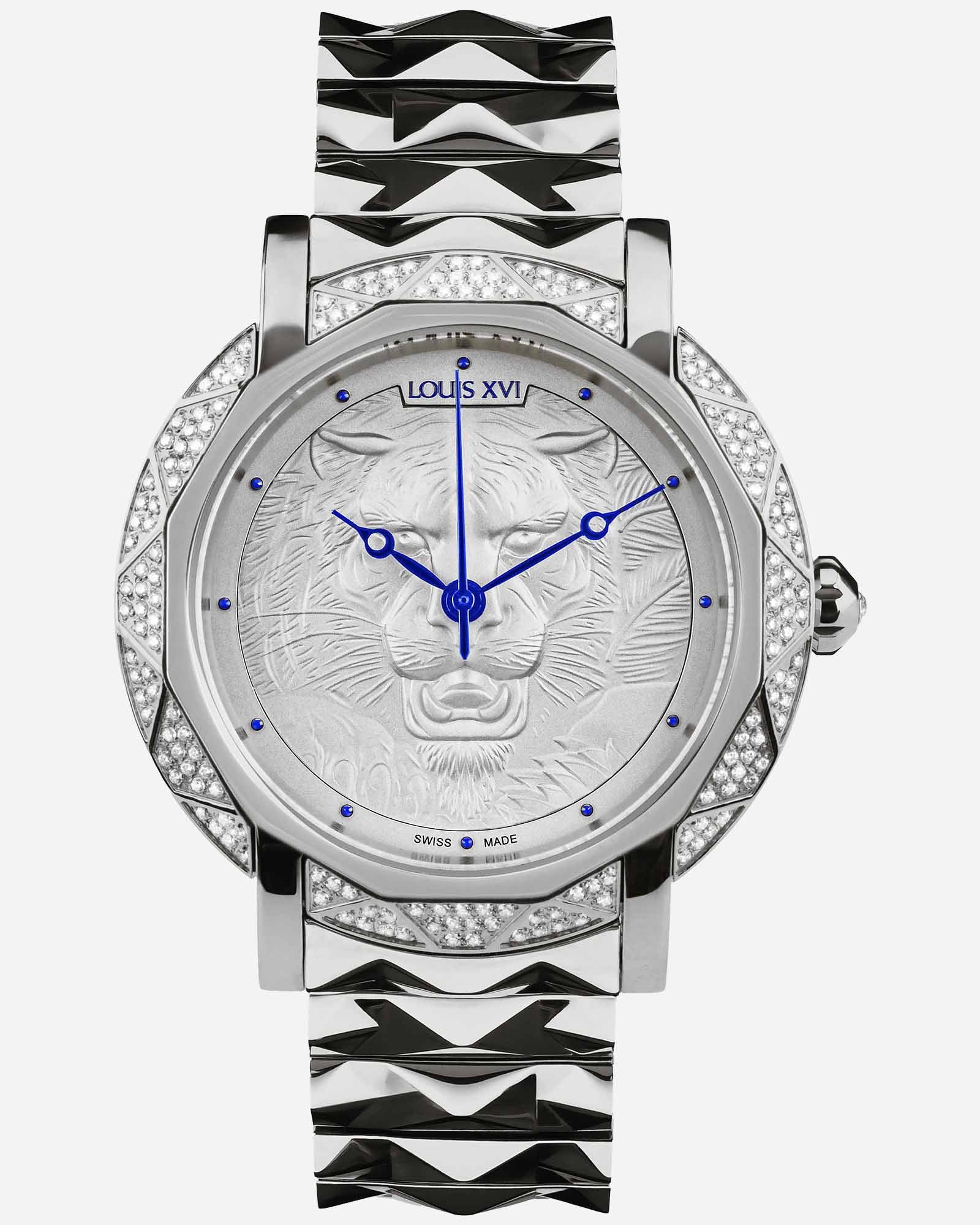 Le Lion 3920 - fein embossed Zifferblatt in Silber