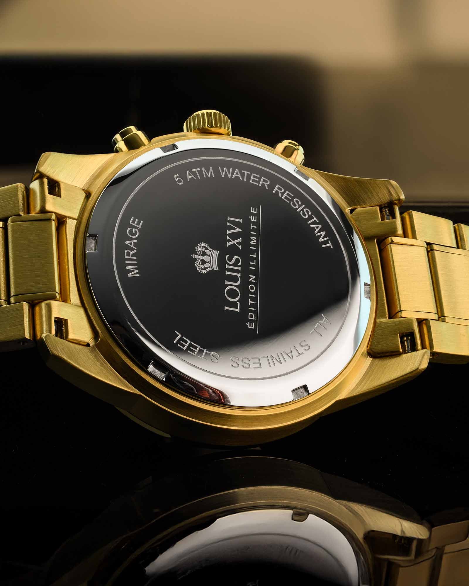 Cronógrafo Mirage 3301 Ouro Branco