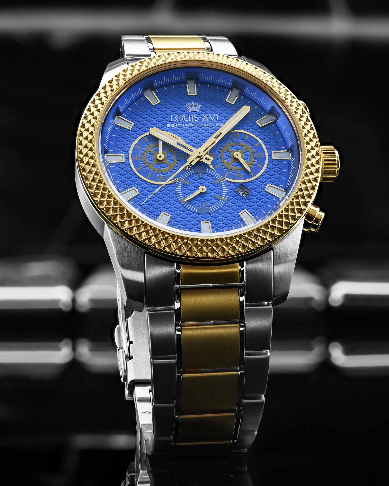 Kronograf Mirage 3341 Bicolor Blu