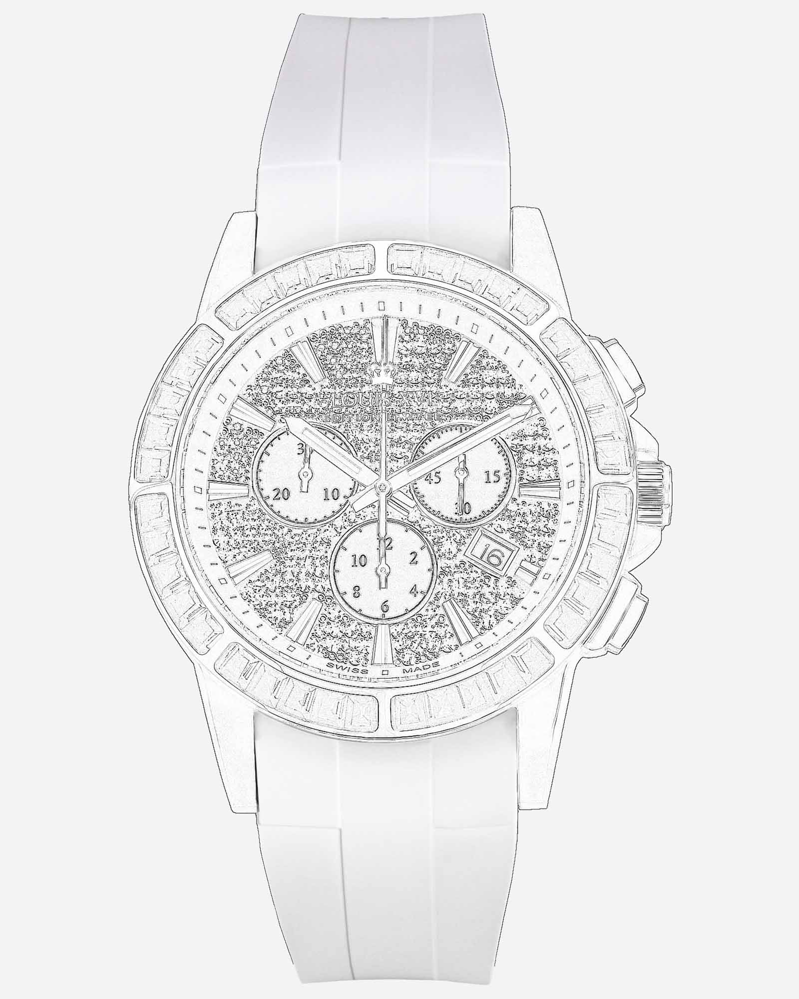 Kautschukarmband Weiss (Schnalle Silber)-LOUIS XVI