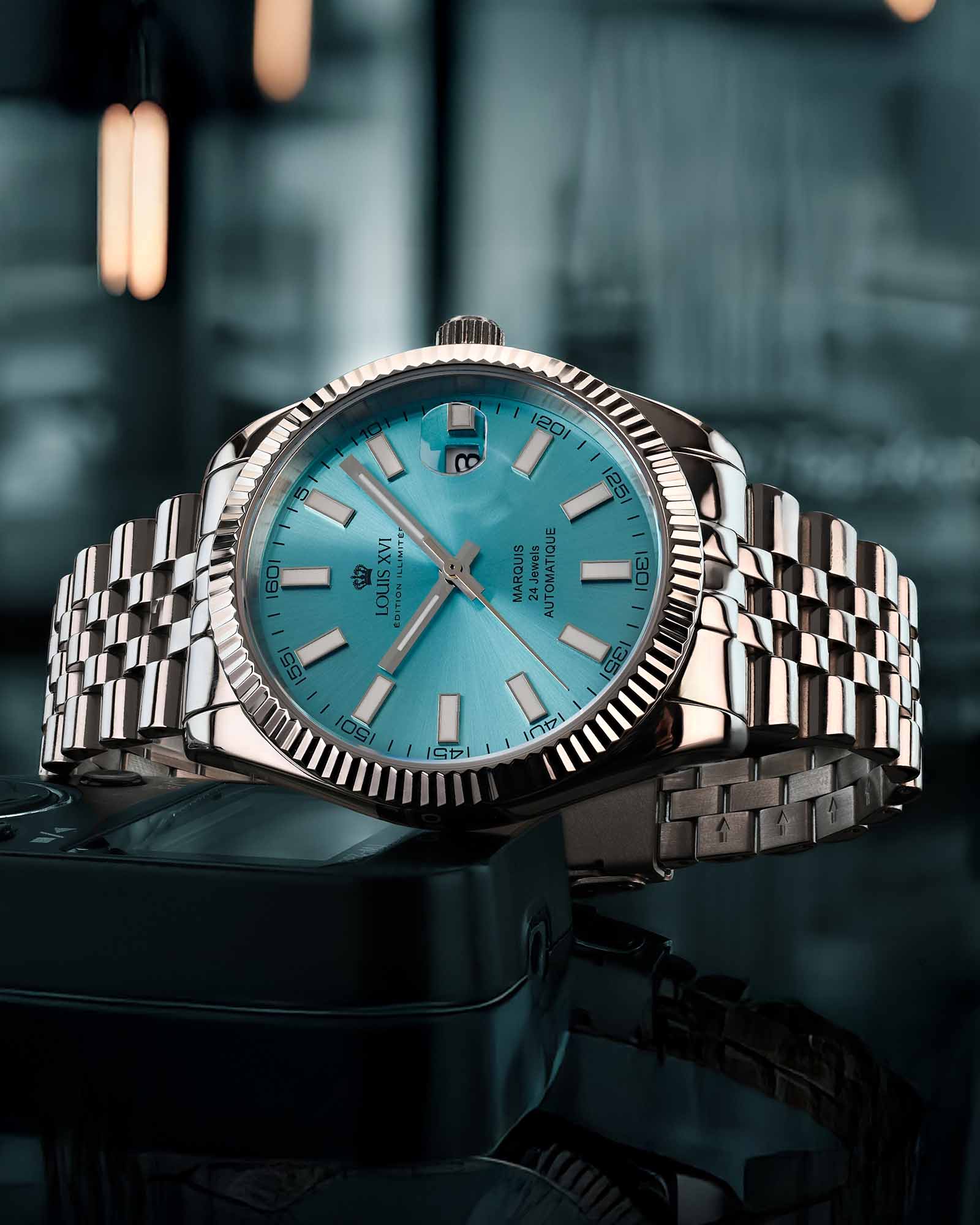 Marquis 3021 – turquoise dial - Swiss Made