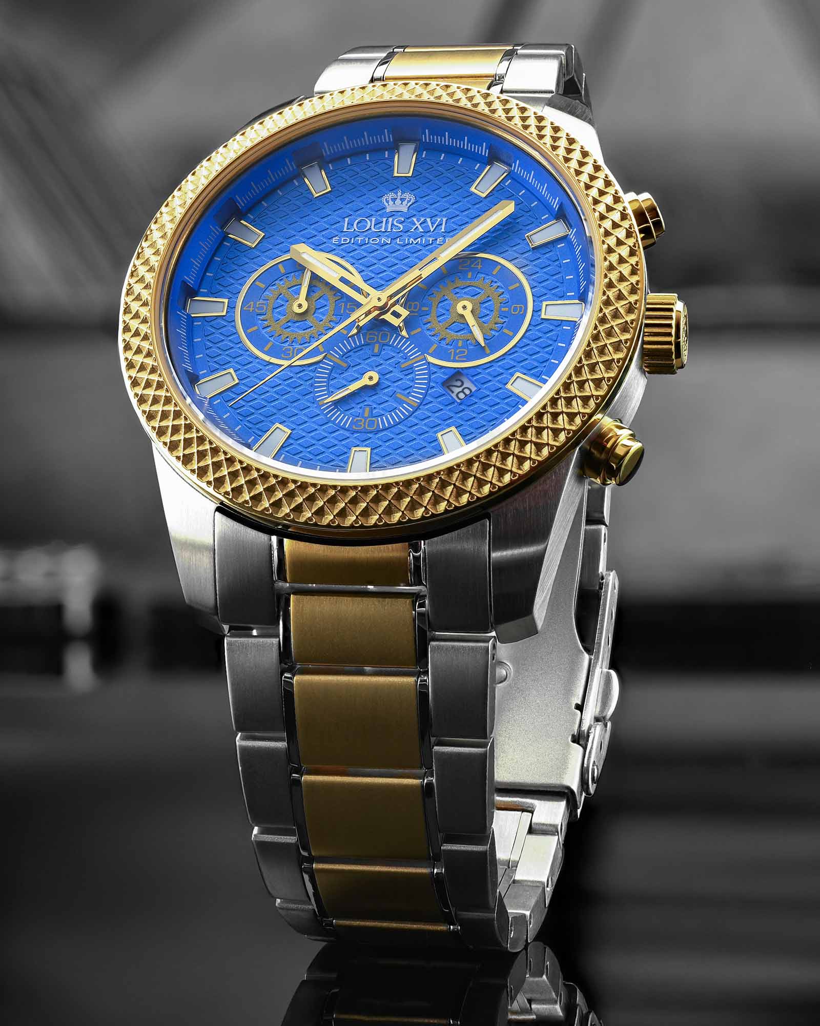 Mirage 3341 Chronograph Bicolor Blue