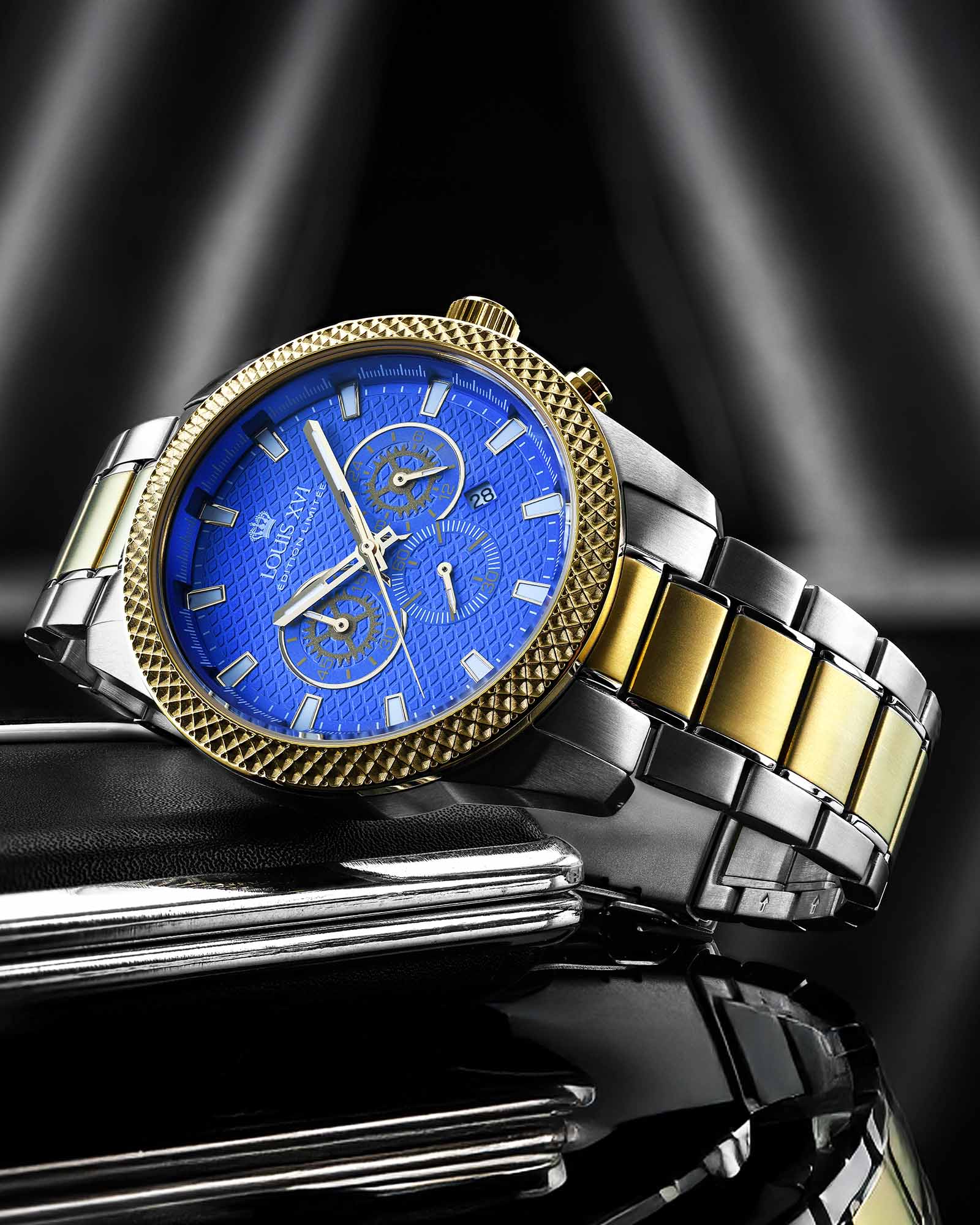 Mirage 3341 Chronograph Bicolor Blue