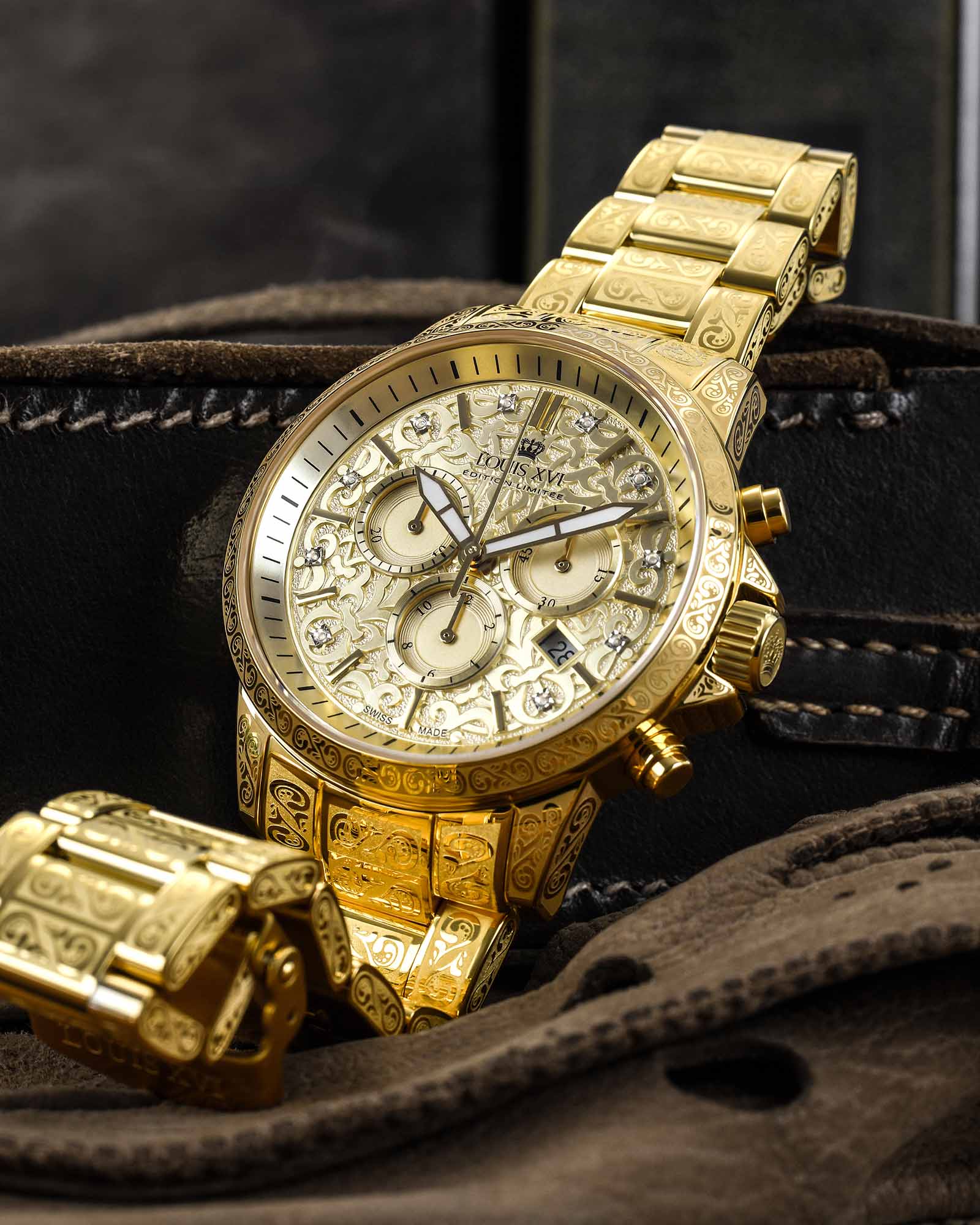 Golduhr Diamanten Uhr Herren Groß Sparen Beim Kauf Von Diamond