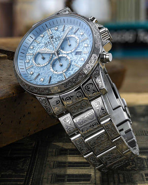 Baby Blue Palais Royale 1823 Men’s Luxury Chronograph Watch | Swiss Made Limited Edition | Sapphire Crystal | Louis XVI Watches