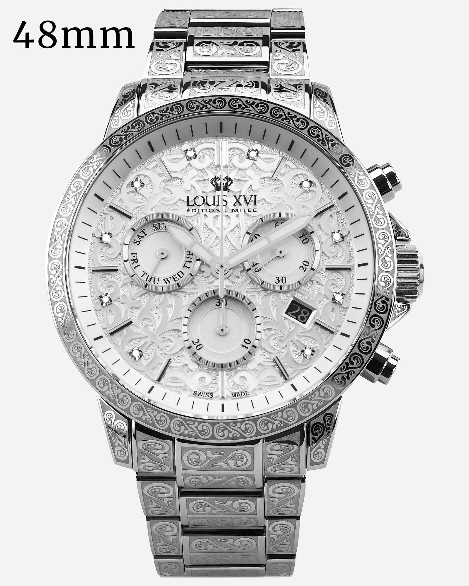 Palais Royale 1821 - Engraved Icy-Silver Men's Watch