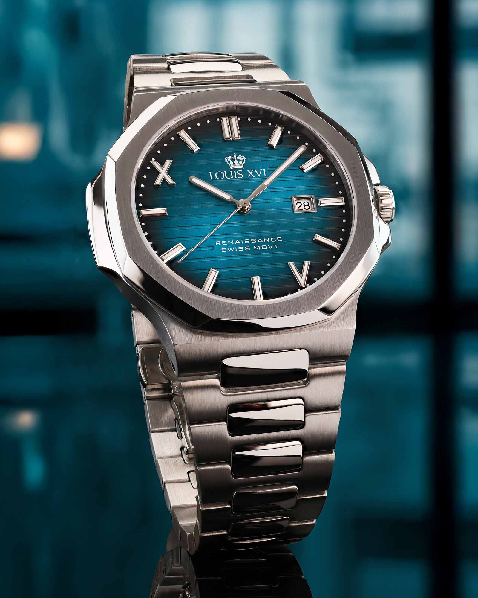 Richeです Renaissance 1627 - Dial in Petrol Blue