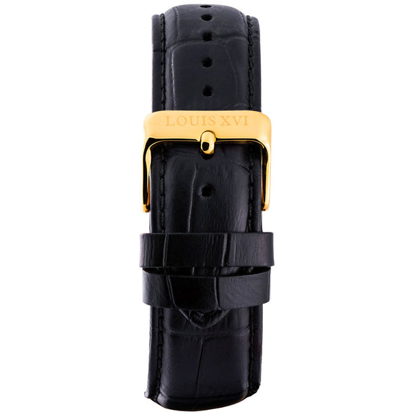 Leather strap - Black/Gold